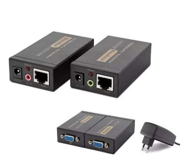 Hadron Hdx1318 100M Vga + Audio Extender 1920×1440 @ 60Hz  Siyah ürün görseli 1