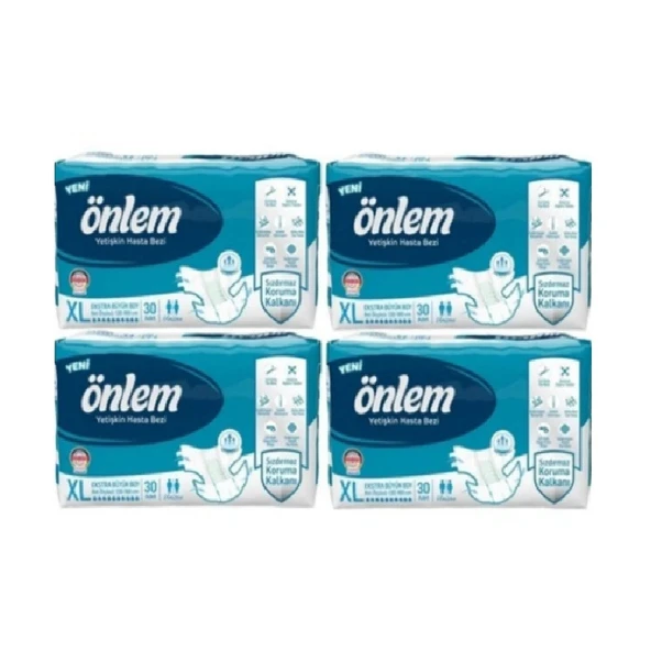 Önlem Yetişkin Hasta Bezi Bel Bantlı Extra Large XL 120 - 170 Cm 30 Lu x 4 Adet ürün görseli 1