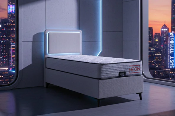 NEON LEDLİ BAZA  BAŞLIK YATAK SETİ - Resim 3
