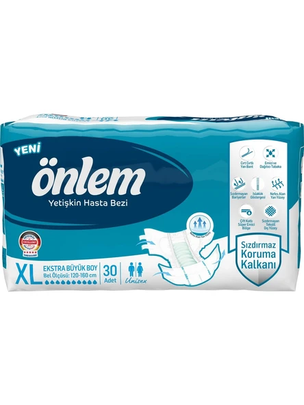 Önlem Yetişkin Hasta Bezi Bel Bantlı Extra Large XL 120 - 170 Cm 30 Lu ürün görseli 1