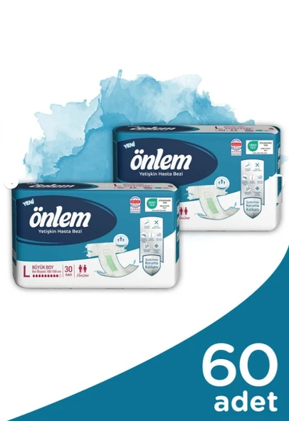 Önlem Yetişkin Hasta Bezi Bel Bantlı Large L 100 - 150 Cm 30 Lu x 2 Adet ürün görseli 1