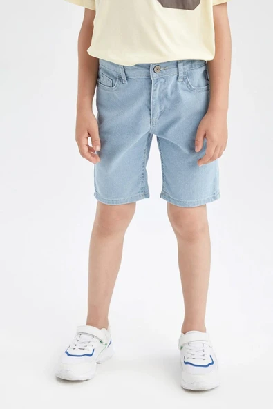 Defacto Erkek Çocuk Yırtık Detaylı Jean Bermuda X2139A622SM ürün görseli 1