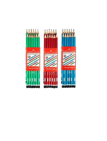 Faber-Castell Köşeli Mercanlı Kurşun Kalem 12'li 1 pk ürün görseli 1