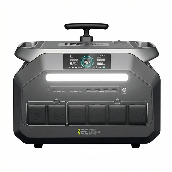 Initial Entropy Energy 2048WH  6400W Max.  Lifepo4 Taşınabilir Güç Kaynağı Mobil Aplikasyon Dahili Powerbank Jumpstarter Fener 4000 Üstü Döngü Çoklu Çıkış P3200 ürün görseli 1