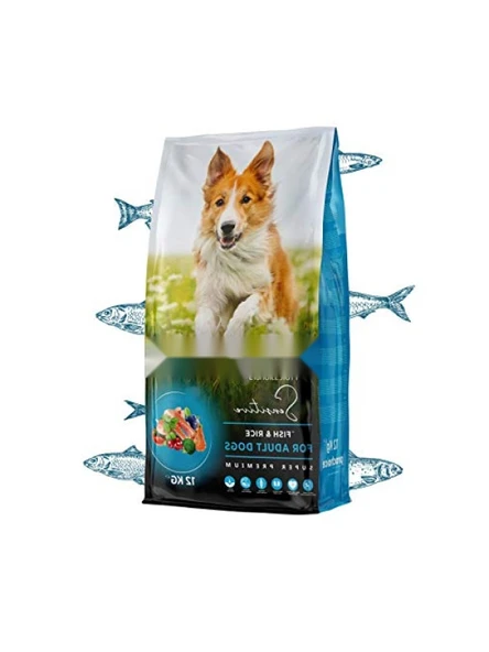 Hassas Yetişkin Köpekler İçin Balıklı ve Pirinçli Kuru Mama, 12 Kg ürün görseli 1