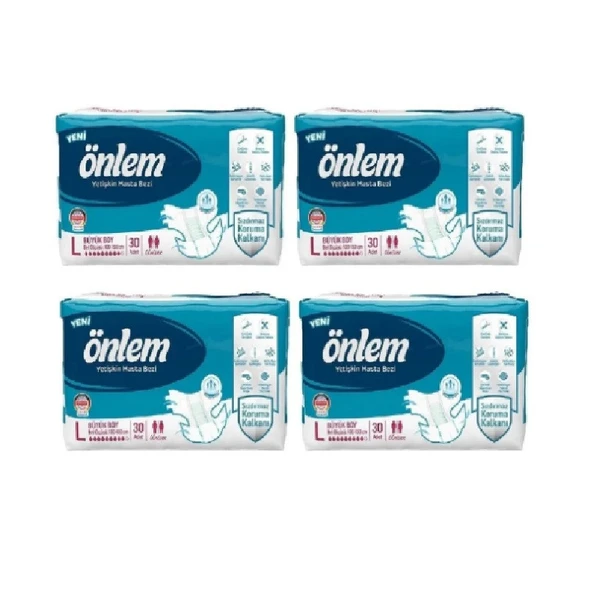 Önlem Yetişkin Hasta Bezi Bel Bantlı Large L 100 - 150 Cm 30 Lu x 4 Adet ürün görseli 1