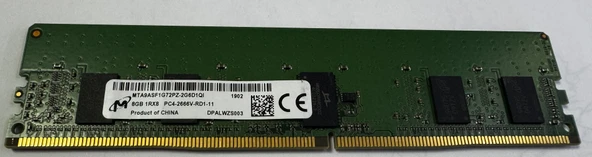 Micron 8 GB DDR4 2666 MHz CL19 MTA9ASF1G72PZ  2G6D1QI Sunucu Belleği ürün görseli 1