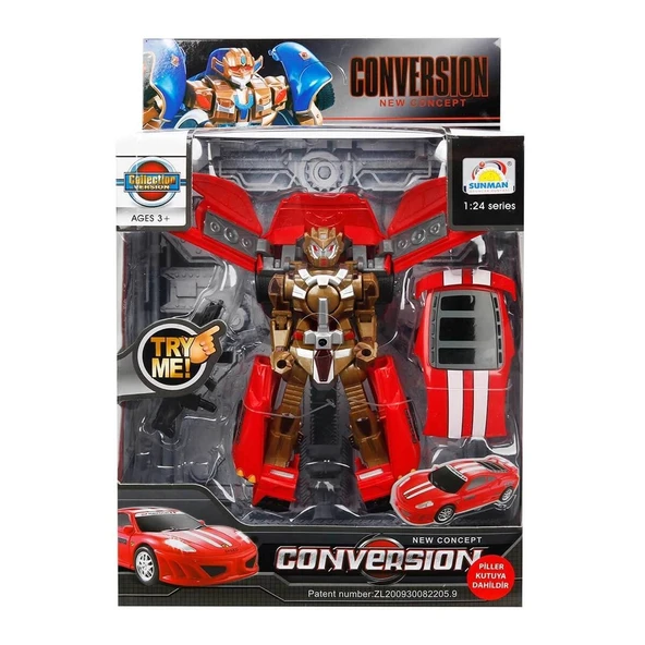 1:24 Sesli ve Işıklı Dönüşebilen Robot 22 cm - Resim 4