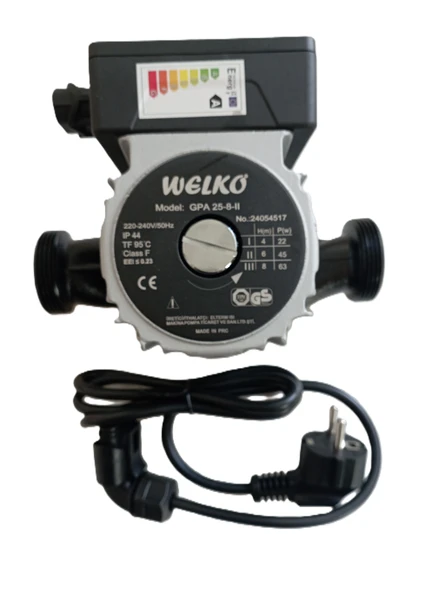 Welko Sirkülasyon Pompası 30-45.000 Kazan için Gpa 25-8-II frekans Konvertörlü 8 mss 4,9 m3/h ürün görseli 1