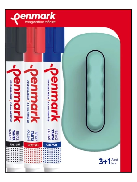 PENMARK TAHTA KALEMI 3 LU + SILGI BLS. 305-TK 3S ürün görseli 1