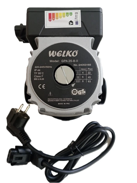 Welko Gpa 25-8-II frekans Konvertörlü 18-30.000 Kazan için Sirkülasyon Pompası 8 mss 4,2 m3/h ürün görseli 1