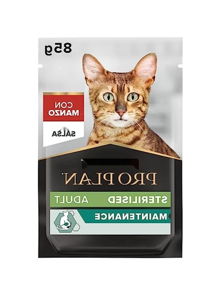 Yüksek Kaliteli Kısırlaştırılmış Kedi Maması - Sığır Etli 85 gr Pouch x 26 Adet ürün görseli 1
