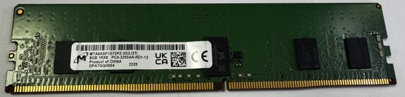 Micron 8 GB DDR4 3200 MHz CL22 MTA9ASF1G72PZ 3G2J3TI Sunucu Belleği ürün görseli 1