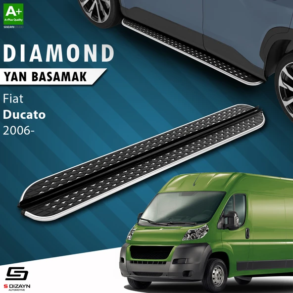 S-Dizayn Fiat Ducato 3 Kısa Şase Diamond Krom Yan Basamak 203 Cm 2006 Üzeri A+ Kalite ürün görseli 1