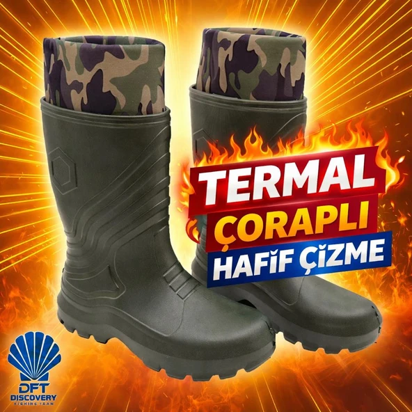 DFT Yeşil EVA Termal Çoraplı Konçlu Çizme ürün görseli 1