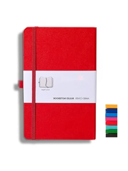 Çizgili 13x21 cm Tarihsiz Klasik Defter, Kırmızı ürün görseli 1