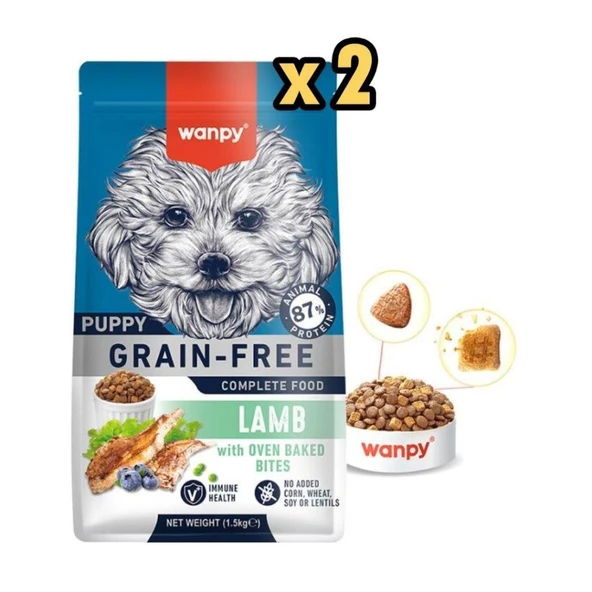 Wanpy Tahılsız Kuzulu Yavru Köpek Maması 1,5 Kg x 2 Adet ürün görseli 1