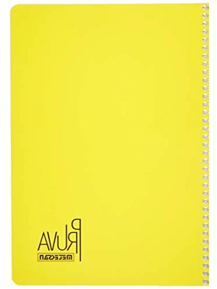 A4 Büyüklüğünde Pet Spiralli Kareli Defter - 144 Yaprak, Sarı ürün görseli 1
