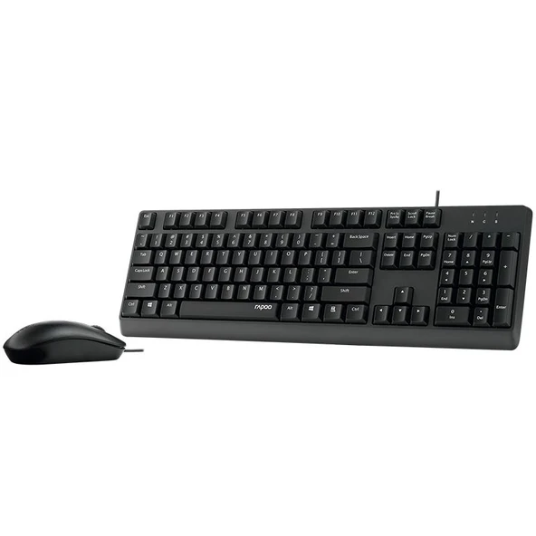 RAPOO X130Pro Kablolu USB TR Klavye Mouse Set Siyah 13386 - Resim 2