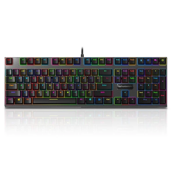 RAPOO V700RGB Backlit Mechanical Gaming Keyboard US Black 11823 ürün görseli 1