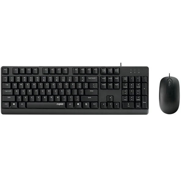 RAPOO X130Pro Kablolu USB TR Klavye Mouse Set Siyah 13386 ürün görseli 1