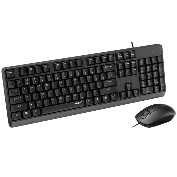 RAPOO X130Pro Kablolu USB TR Klavye Mouse Set Siyah 13386 - Resim 3