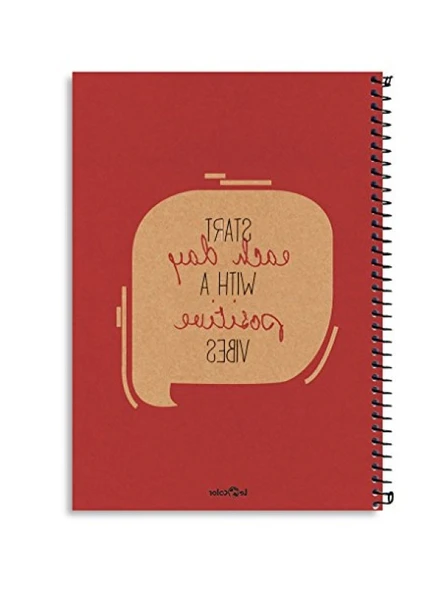 Kırmızı Eco Kraft Sert Kapaklı Defter - 200 Sayfa, Spiralli, Sarı Kağıtlı ürün görseli 1