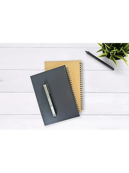 2'li Kareli A5 Defter Seti - 60 Yaprak, Siyah ve Kraft Kapaklar ürün görseli 1