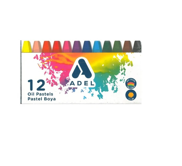 Adel Karton Kutu Pastel Boya 12 Renk ürün görseli 1