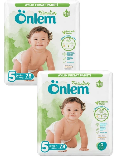 Önlem Botanika Bebek Bezi 5 Beden Junior 11 - 18 Kg 78 Li x 2 Paket ürün görseli 1