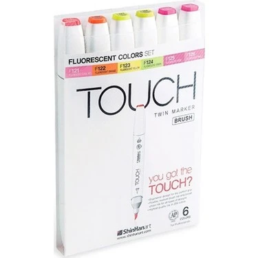 Touch Twin Brush Marker Kalem 6lı Set Florasan Renkler ürün görseli 1