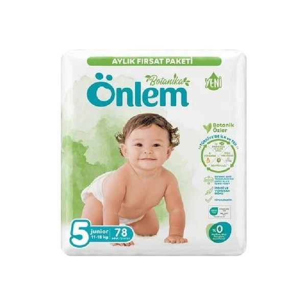 Önlem Botanika Bebek Bezi 5 Beden Junior 11 - 18 Kg 78 Adet ürün görseli 1