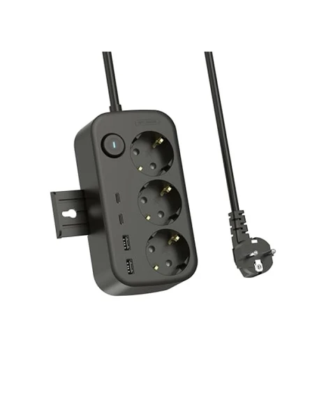 3'lü Priz + 4 USB (2 Type-C + 2 USB-A) Çoklayıcı - Resim 3