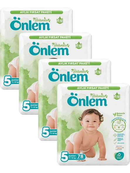 Önlem Botanika Bebek Bezi 5 Beden Junior 11 - 18 Kg 78 Li x 4 Paket ürün görseli 1