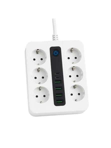 Akıllı Çoklu Priz, 6 Priz + 4 USB Çıkışı ürün görseli 1