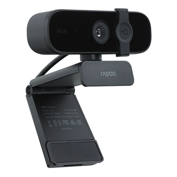 RAPOO C280 2K WEB CAMERA BLACK 19990 - Resim 3