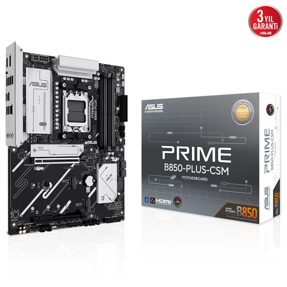 ASUS PRIME B850-PLUS CSM DDR5 - HDMI-DP PCIE 5.0 AM5 ATX Kurumsal Anakart ürün görseli 1