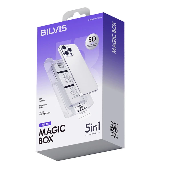 Newface Apple iPhone 13 Pro Max Bilvis 5in1 3D Magic Cam Ekran Koruyucu - Siyah ürün görseli 1