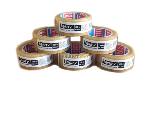 Tesa Koli Bandı 45 mm x 100 mt Şeffaf Doğal Kauçuk - 6 Adet ürün görseli 1