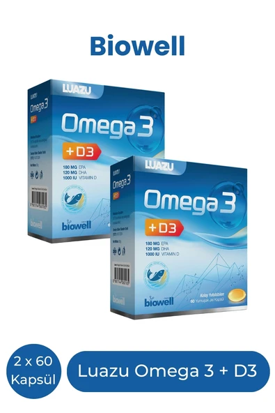 Biowell Luazu Omega 3 + D3 60 Yumuşak Jel Kapsül x 2 Adet ürün görseli 1
