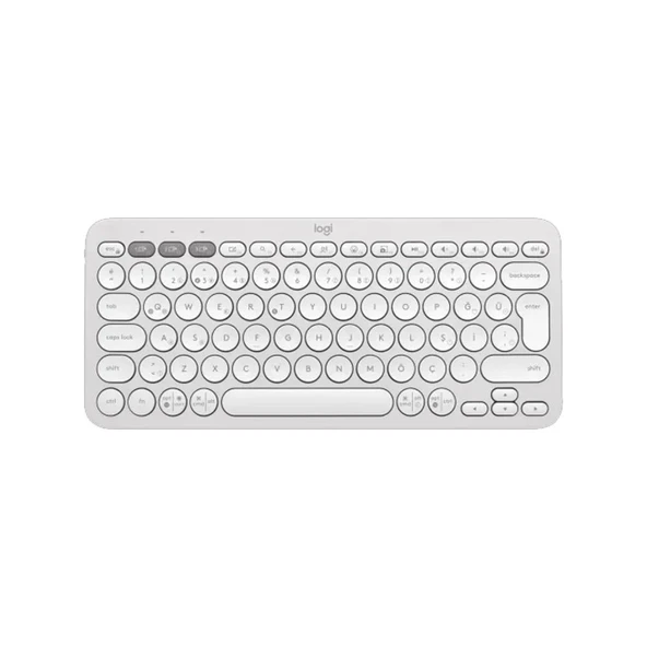 LOGITECH K380S, Pebble Keys 2,  Beyaz, 920-011860, Bluetooth, Türkçe, Q, Multimedya, Mini Klavye ürün görseli 1