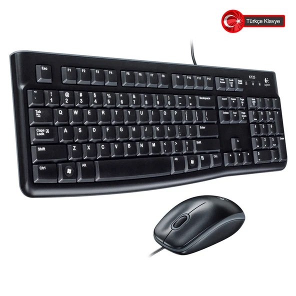 LOGITECH MK120, 920-002560, USB Kablolu, Türkçe Q, Klavye Mouse Set - Resim 2