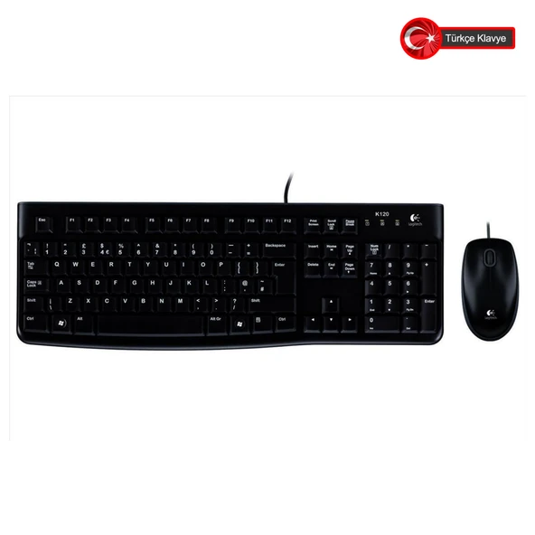LOGITECH MK120, 920-002560, USB Kablolu, Türkçe Q, Klavye Mouse Set ürün görseli 1