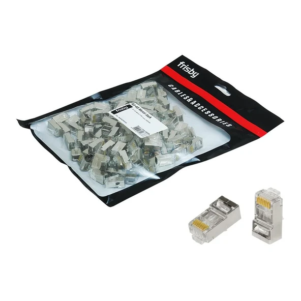 FRISBY FNW-RJ4522N RJ45 FTP CAT6 KONNEKTOR METAL 100LÜ PAKET ürün görseli 1