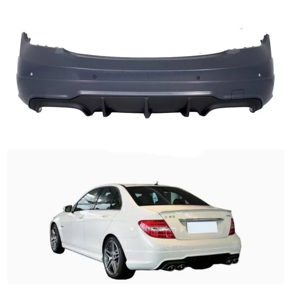 Mercedes C Serisi W204 C63 Arka Tampon Set 2008-2014 Arası Uyumlu ürün görseli 1