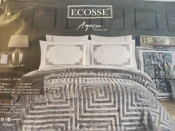 BLANK SET AGOSSA VERSACE BATTANİYE SETİ GÜMÜŞ - Resim 2