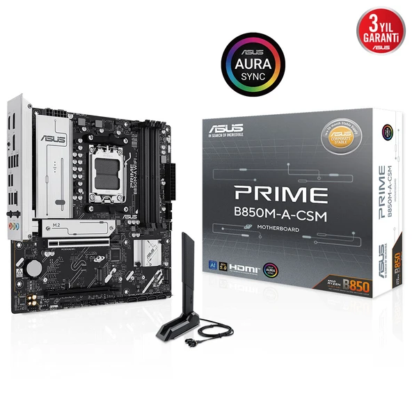 ASUS PRIME B850M-A-CSM DDR5 - HDMI-DP PCIE 5.0 AM5 mATX Kurumsal Anakart ürün görseli 1