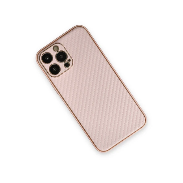 Newface iPhone 13 Pro Kılıf Coco Karbon Silikon - Pembe - Resim 3