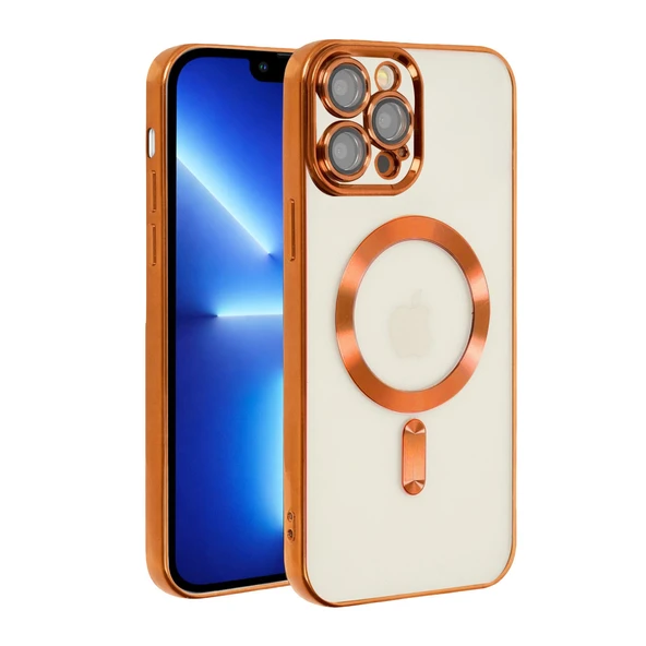 Newface iPhone 13 Pro Kılıf Kross Magneticsafe Kapak - Turuncu ürün görseli 1