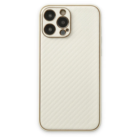 Newface iPhone 13 Pro Max Kılıf Coco Karbon Silikon - Beyaz ürün görseli 1